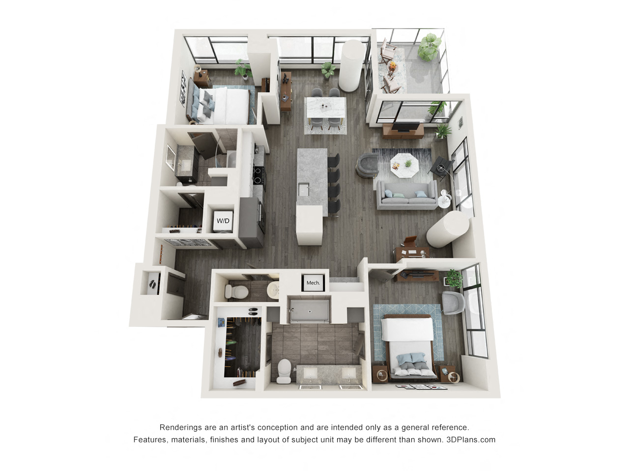 Floor plan layout diagram for B2c
